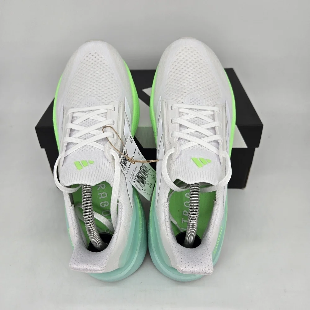 New Adidas UltraBoost 5X White Lime Burst JQ2927 Women's Running Shoes Size 6.5